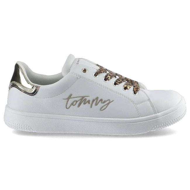 Sneakers TOMMY HILFIGER - Low Cut Lace-Up T3A4-31161-1242X048 White/Platinum X048
